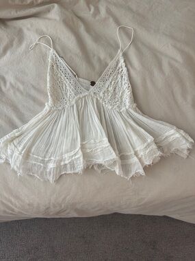 Free People White Lace Cami Top